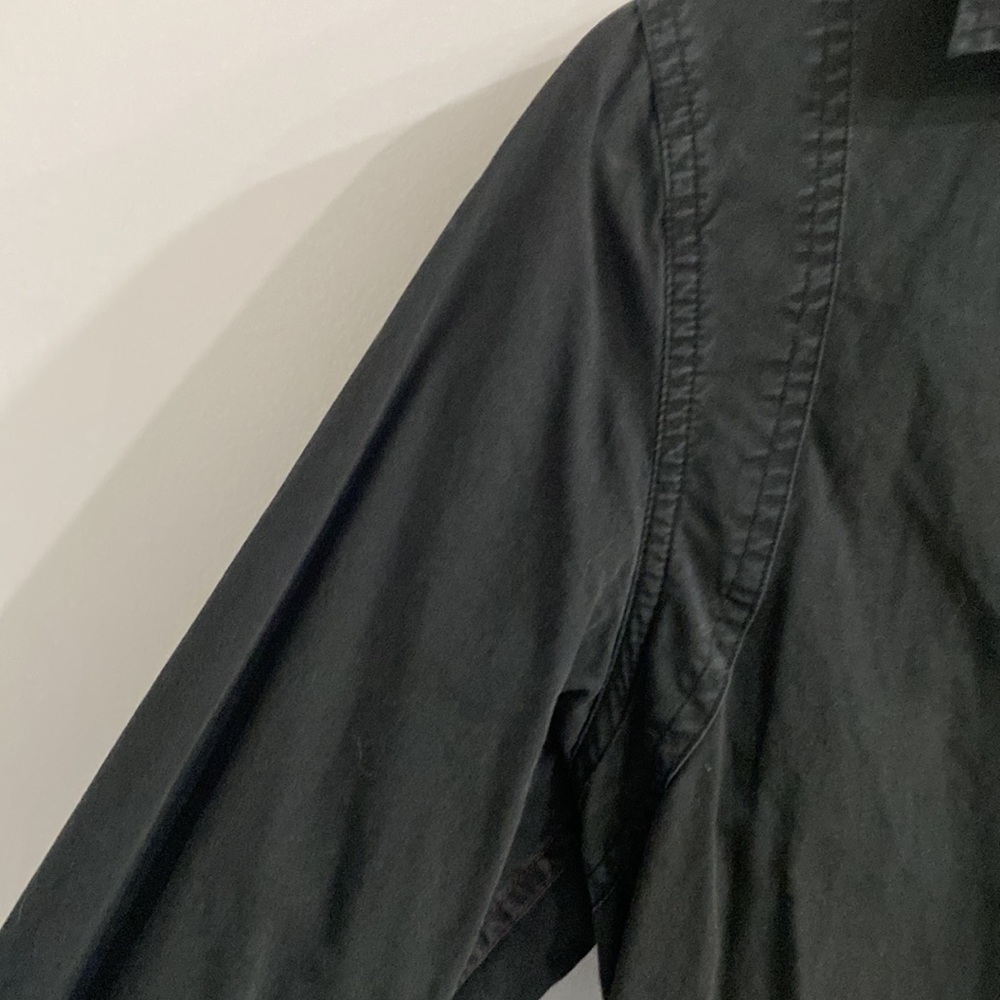 Vintage Black Button Down Collared Long Sleeve To… - image 6